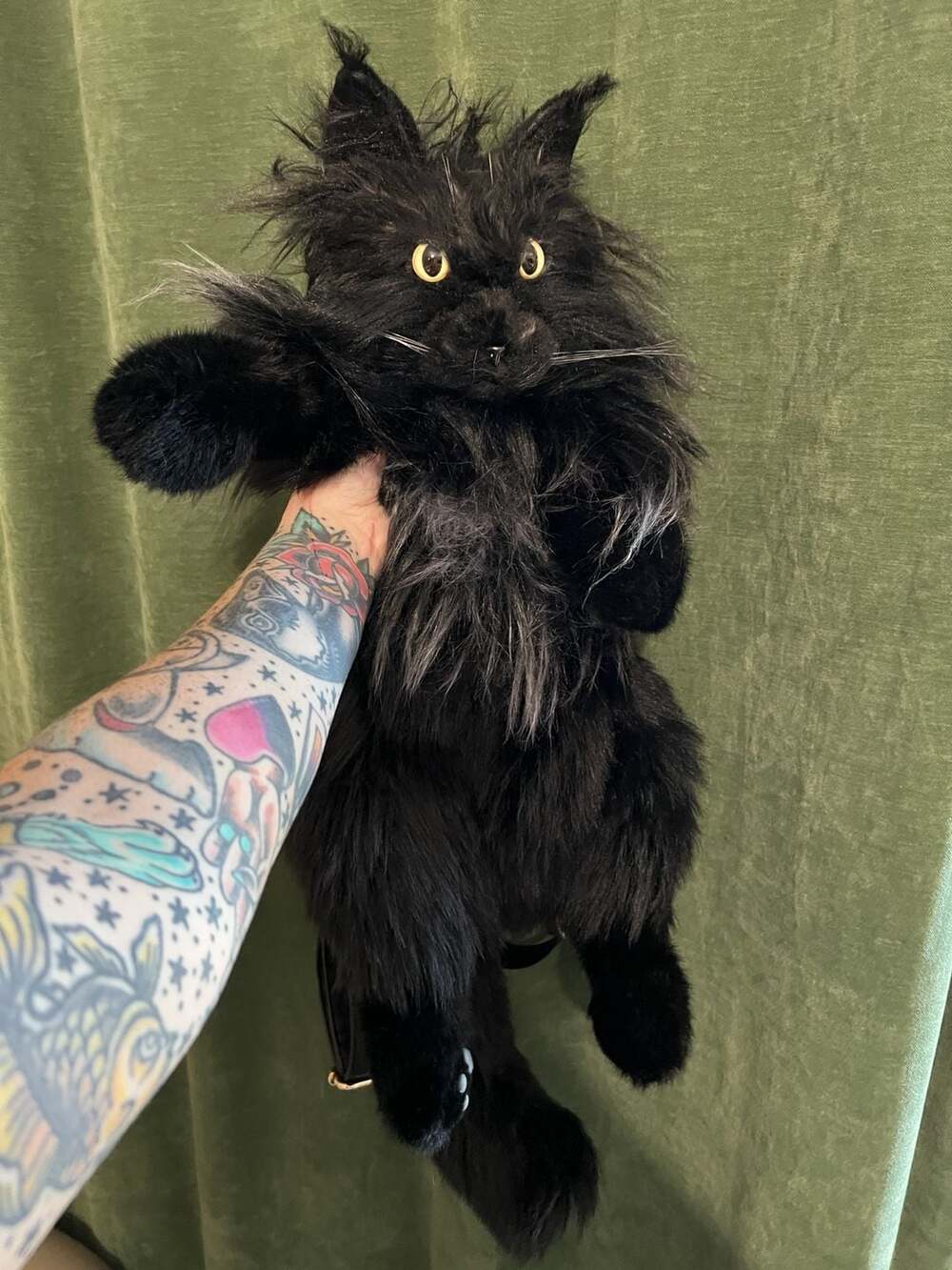 Chongker Black Cat Plush book bag